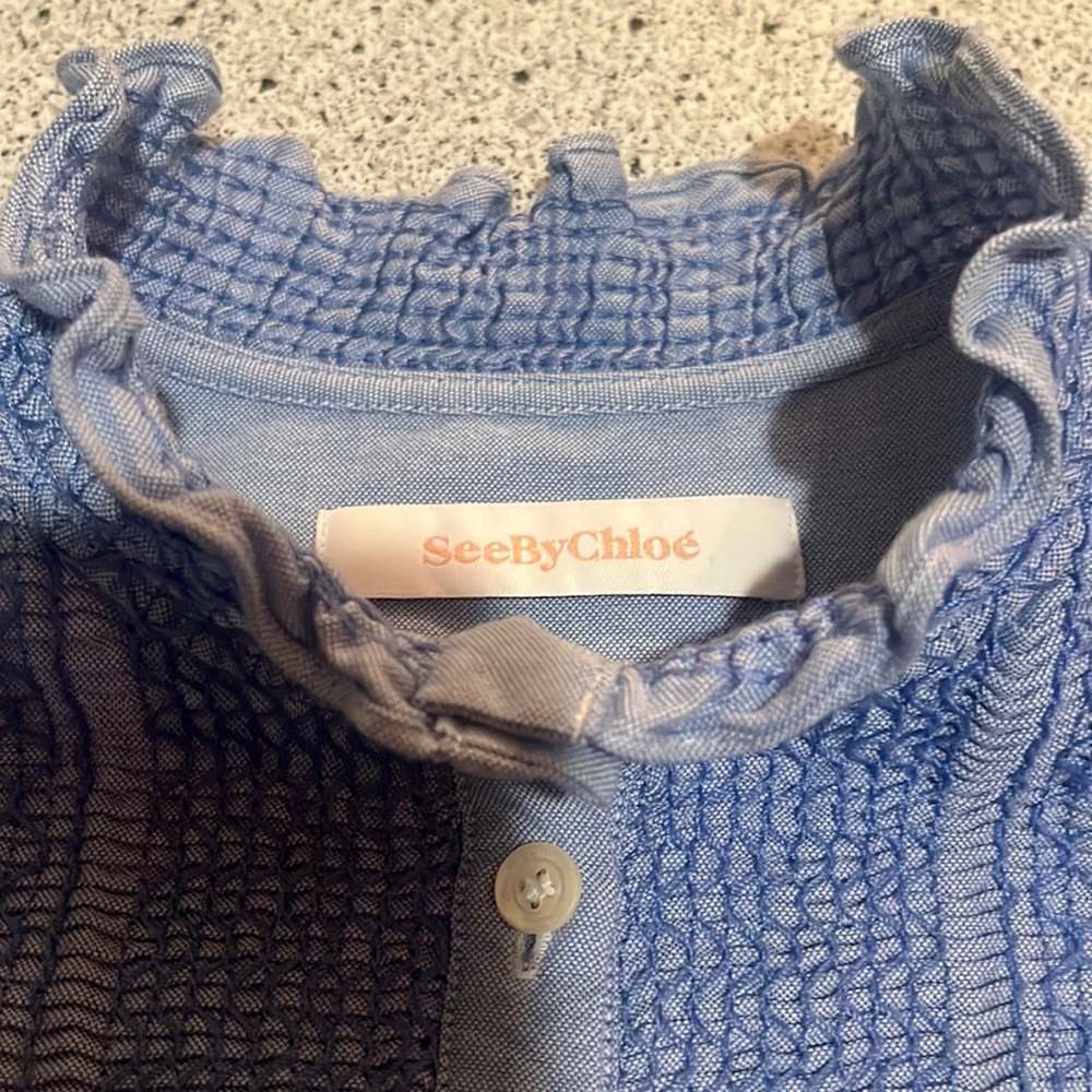 SEE by Chloe smocked blouse size Medium